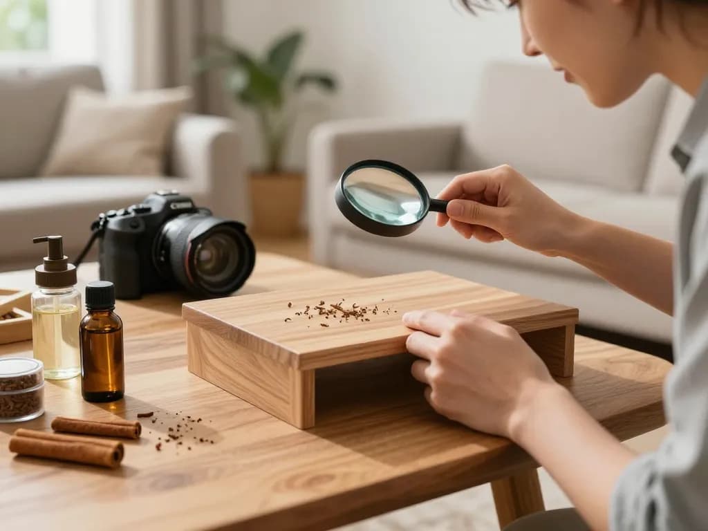 Ispezionare i mobili in legno per il tarlo utilizzando rimedi naturali come aceto e oli essenziali per eliminare tarli del legno come eliminarli.