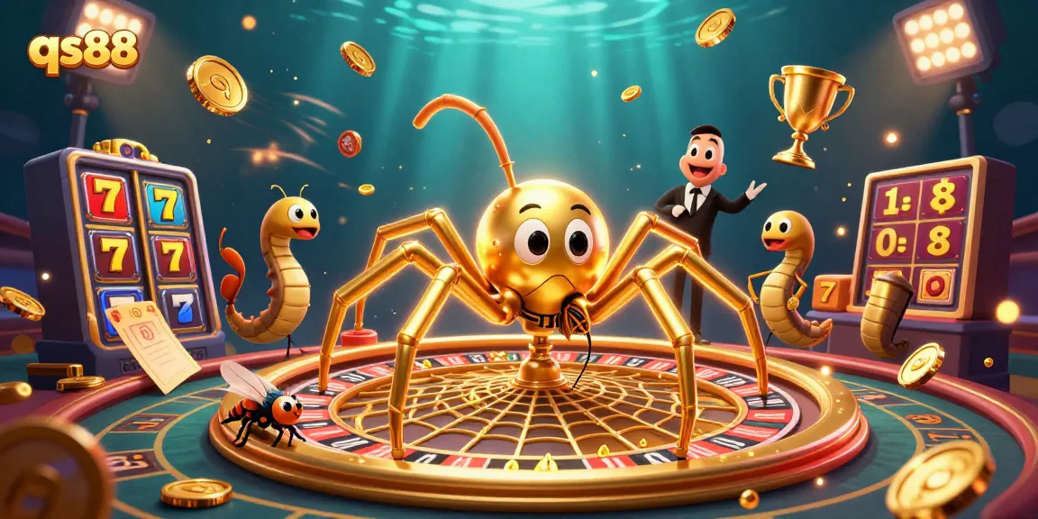 Bet the odds with qs88 at a thrilling roulette wheel spun by a golden spider.