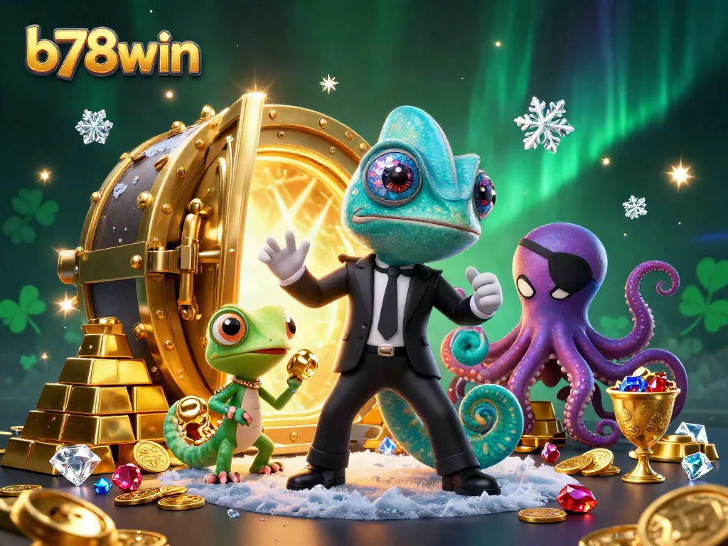 Experience jackpots with b78win’s thrilling online casino adventures in a vibrant 3D scene.