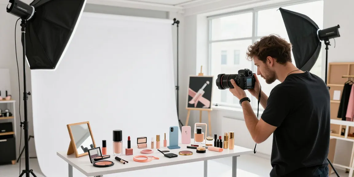 Stupenda fotografia di prodotto a Milano da parte di un fotografo prodotti milano che mostra cosmetici e articoli di moda.