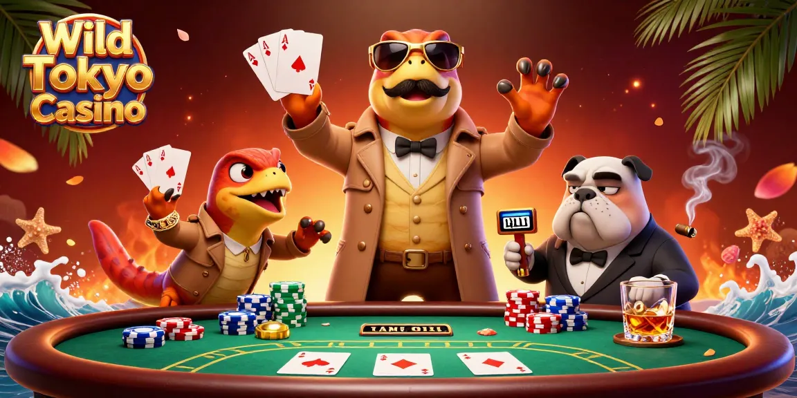 Gioca in Wild Tokyo Casino con tre raptor travestiti da VIP mentre cercano di entrare nel casinò.