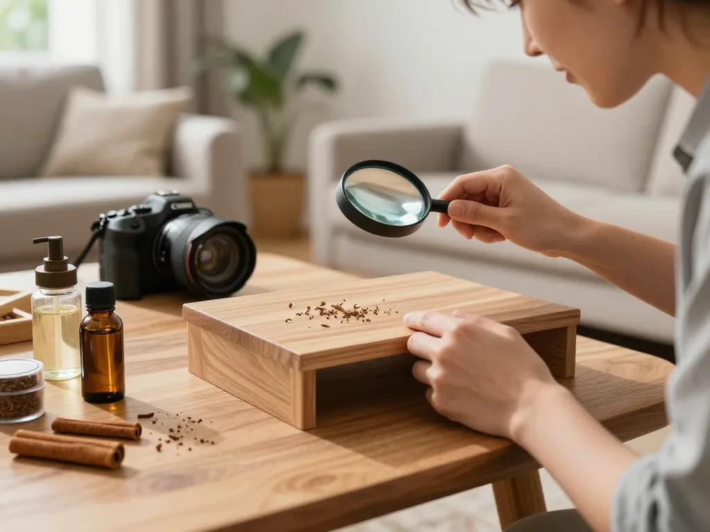 Ispezionare i mobili in legno per il tarlo utilizzando rimedi naturali come aceto e oli essenziali per eliminare tarli del legno come eliminarli.